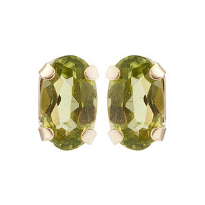 10K Gold Stud Earring with Genuine Peridot